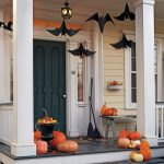 decorating ideas for halloween front porch hanging paper bats MHQWDHK