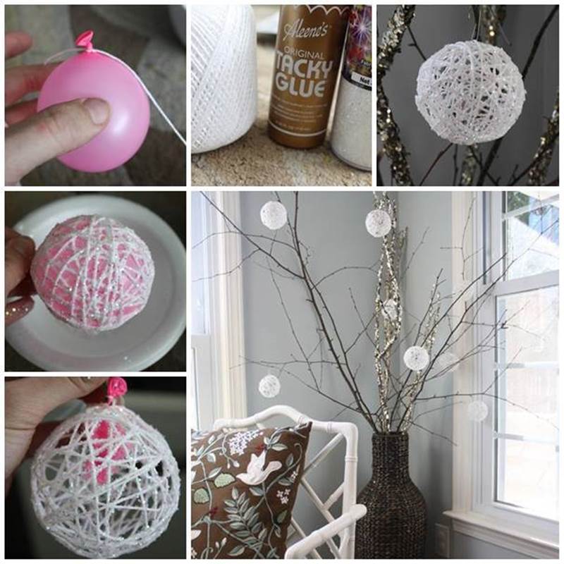 diy ideas for christmas decorations creative ideas - diy glittery snowball christmas ornaments EWPPJUP