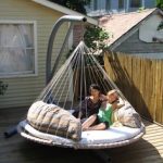 Floating Bed for garden relaxing with backrest pillows in floating bed with portable stand. YYMZQKY