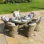 garden furniture Sets maze rattan winchester 6 seater round armchair garden furniture set OFGYVAR