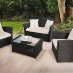 Garden Lounge Furniture image is loading garden-lounge-set-outdoor-rattan-sofa-black-patio- RVSXNPL