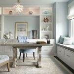 home office decor ideas inspiration for a transitional home office remodel in new york with blue TWYRVLI