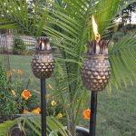 outdoor tiki decor set of 2 pineapple vintage antique tiki torches give a tropical weathered CZBFMEO