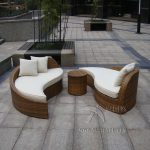 polyrattan Lounge Seating group 3pcs rattan sofa set poly rattan waterproof lounge bed , rattan ZUPQXSB