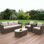 polyrattan Lounge Seating group dorset rattan garden furniture 3 seat sofa set HPNBZJL