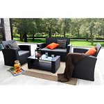 rattan garden furniture baner garden (n87) 4 pieces outdoor furniture complete patio cushion wicker VTQYHJS