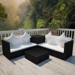 rattan garden furniture image is loading rattan-garden-furniture-corner-sofa-set-patio-black- LEPHQIG