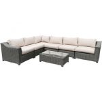 Rattan Seating Group dutil 7 piece rattan sunbrella sectional seating group with cushions UDMKVTY