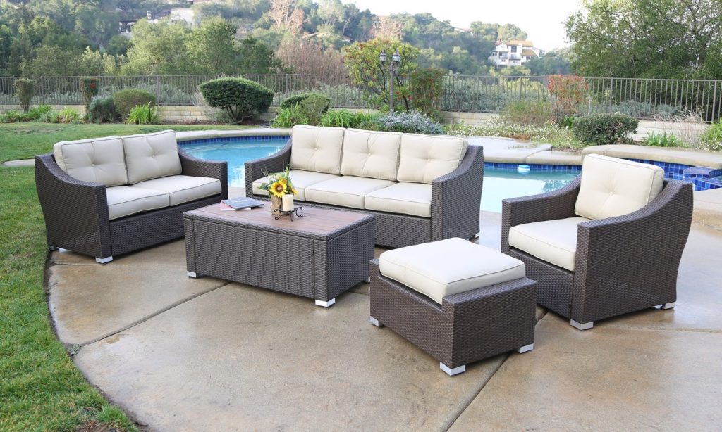 Rattan Seating Group suai 5 piece rattan seating group with cushions NSHPHBK