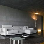 Concrete wall ideas busnesli dark modern living room interior design ideas OGQOICT