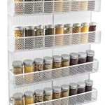 esylife 4 tier wall mount spice rack organizer large kitchen spice storage  shelf, white PAJOODV
