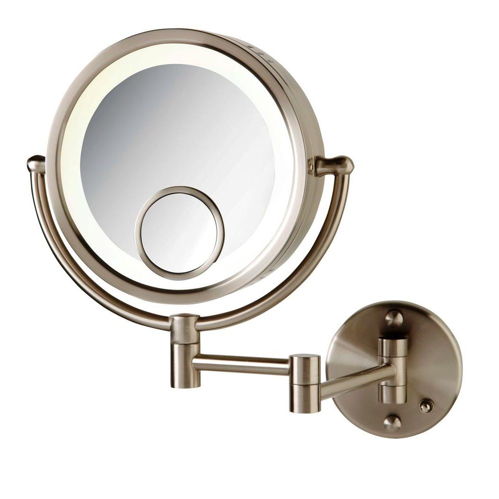 makeup mirrors with lights round lighted direct wired wall mounted 7x AMSHLNO