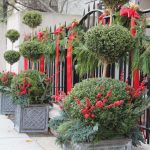 Outdoor decoration take your outdoor evergreen decor to the next level by adding dozens of red  ribbons RXKJBCT