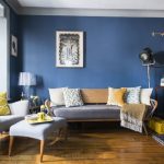 Retro Style living room blue retro living room inspired by books OXVZDQS