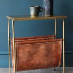 Side table with magazine rack gatsby side table with leather magazine holder - view all - furniture CWVCXLQ