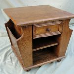 Side table with magazine rack solid oak side table with magazine racks each side in LXSMSZK