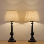 HAITRAL Table Lamps Set of 2 - Vintage Bedside Desk Lamps with Mini