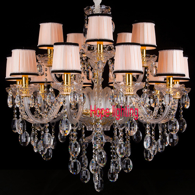 fabric shade crystal chandelier living room led chandelier with