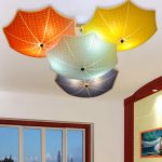 Modern Children Bedroom Ceiling Lamps Multicolour Umbrella Glass