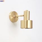 IWHD Modern Nordic LED Wall Lamp Brass Copper Wall Lights Living