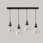 Industrial Retro Country Style Clear Glass Island Chandelier