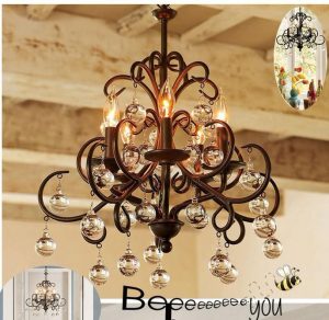 American Country Style Chandelier Restaurant Bar Suitable/Glass