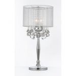 Shop Silver Mist 3 Light Chrome Crystal Table Lamp with White Shade