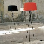 Classic Design Fabric Drum Shaded Designer Floor Lamp with Tripod