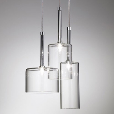 Round Canopy Clear Glass Multi-Light Pendant Light In Designer Style