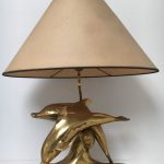 Unknown designer u2013 Table lamp, brass, dolphins - Catawiki
