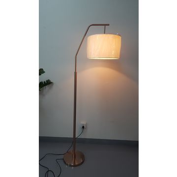 China Modern floor lamp stand lamp with gold finish fabric shade for