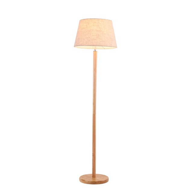 Japanese Minimalist Wood Tripod Floor Lamp simple life Fabric Shade