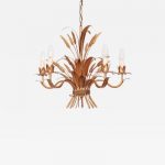 Huge Chanel-Style Florentine Chandelier Brass with Gold Finish