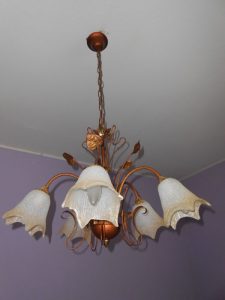 Unkown designer - Florentine ceiling lamp hanging lamp ,metal leaves