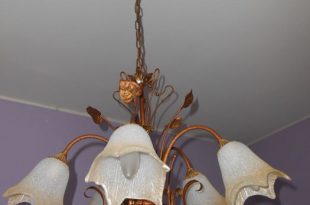 Unkown designer - Florentine ceiling lamp hanging lamp ,metal leaves