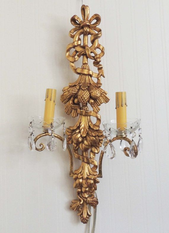Vintage Italian Florentine Wall Sconce, Electric Wall Sconce