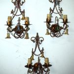 Triptych Florentine wall lights - Italy - first half of the 20th
