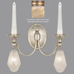 Quartz and Iron 4 Light 15 inch Florentine Gold Leaf Wall Sconce