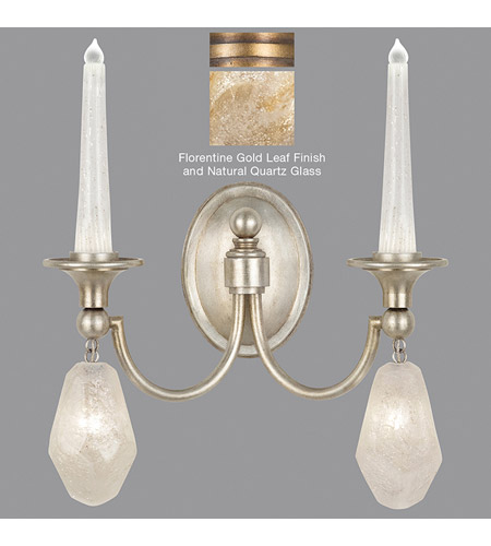 Quartz and Iron 4 Light 15 inch Florentine Gold Leaf Wall Sconce