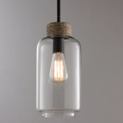 Rope Wrapped Clear Glass Pendant - Shades of Light