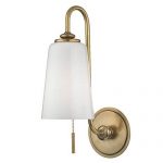 Glover Aged Brass One Light Wall Sconce Hudson Valley Glass Shades