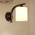 ECOBRT simple modern style black glass wall lamps Indoor bedroom