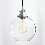 Louvra Glass Pendant Lights Industrial Vintage Clear Ball Shade