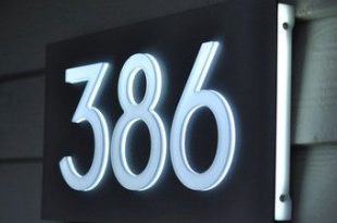 Custom Aluminum & Acrylic LED House Numbers Sign. 5