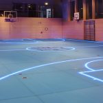 Gym's smart floor uses LED lights for changeable boundary lines