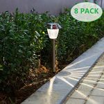 Amazon.com : voona Solar LED Outdoor Lights 8-Pack Stainless Steel