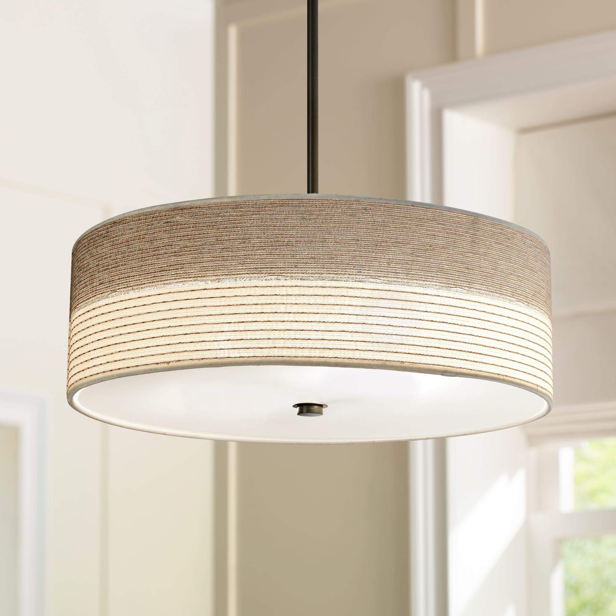 Pendant lights with fabric shade