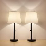 HAITRAL Table Lamp Set of 2 Modern Desk Lamps Black Night Lamps for