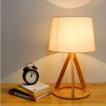 US $59.59 |Cottage Style Wooden Table Lamp 51*30cm E27 Wood Textile White  Lampsade Desk Light For Study Room Bedroom WTL011-in LED Table Lamps from