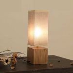 US $129.0 |solid wood table lamps textile retro bedroom bedside decorative  design lamps square desk lamps ZA81430-in Table Lamps from Lights &